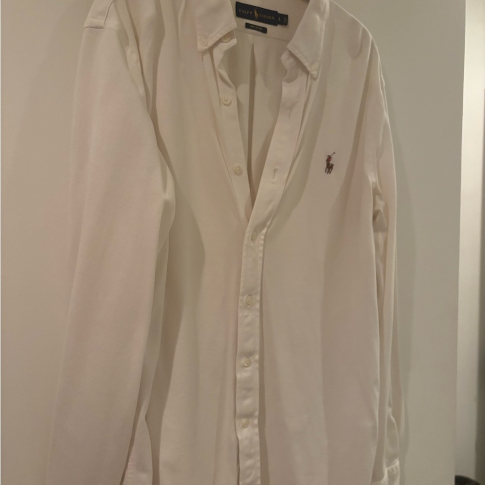 Ralph Lauren Polo Knit Oxford White Button Down Shirt